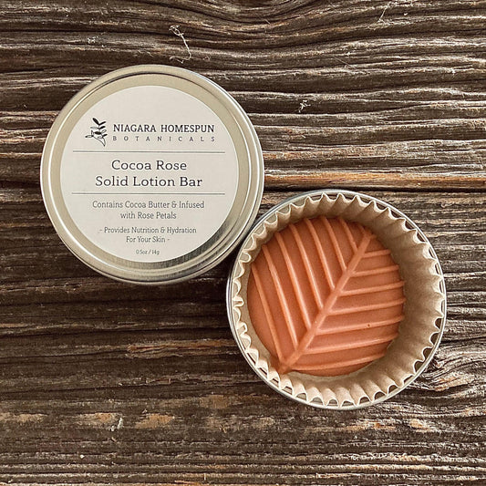 Cocoa Rose Solid Lotion Bar - Niagara Homespun Botanicals