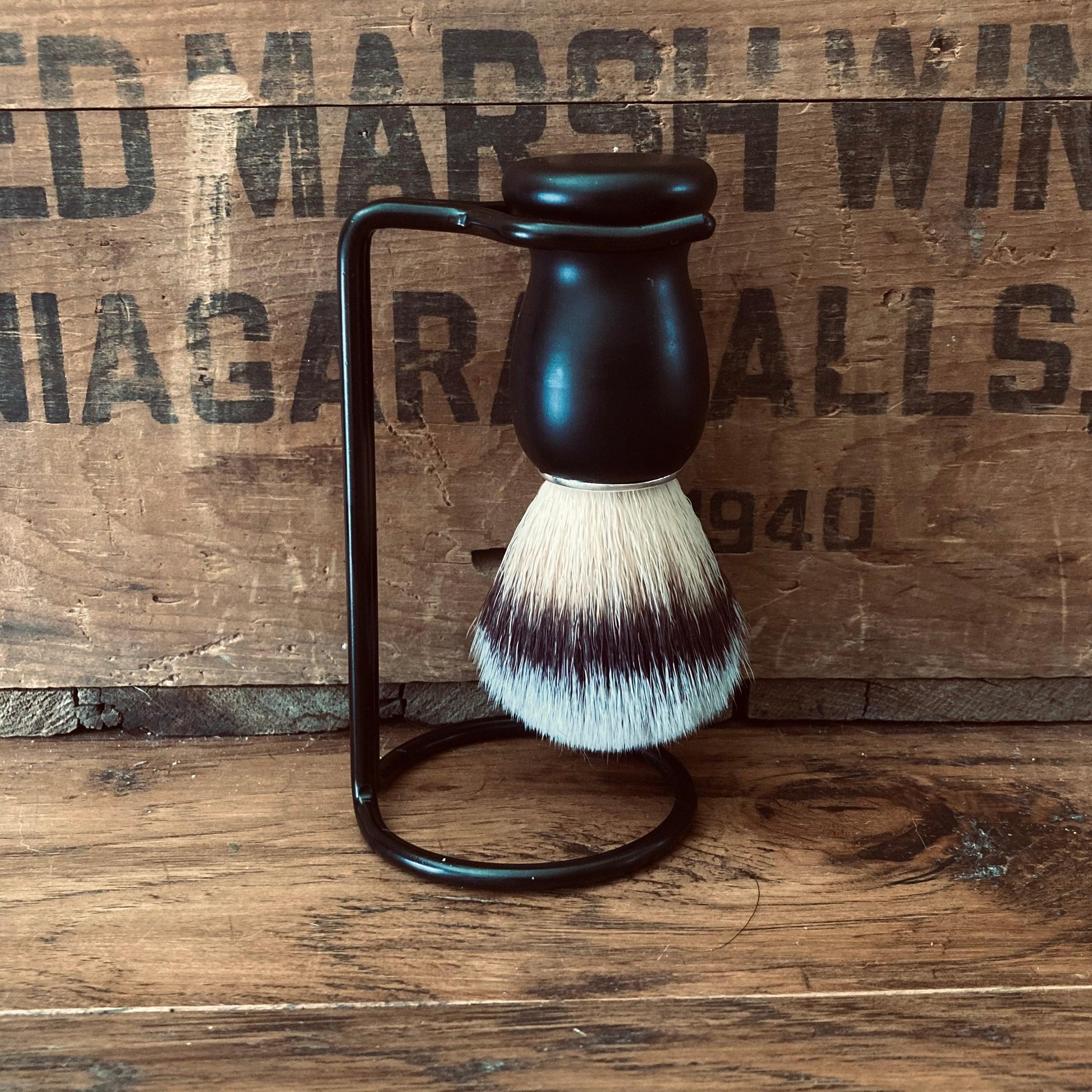 Wooden Shaving Brush and Stand - Niagara Homespun Botanicals