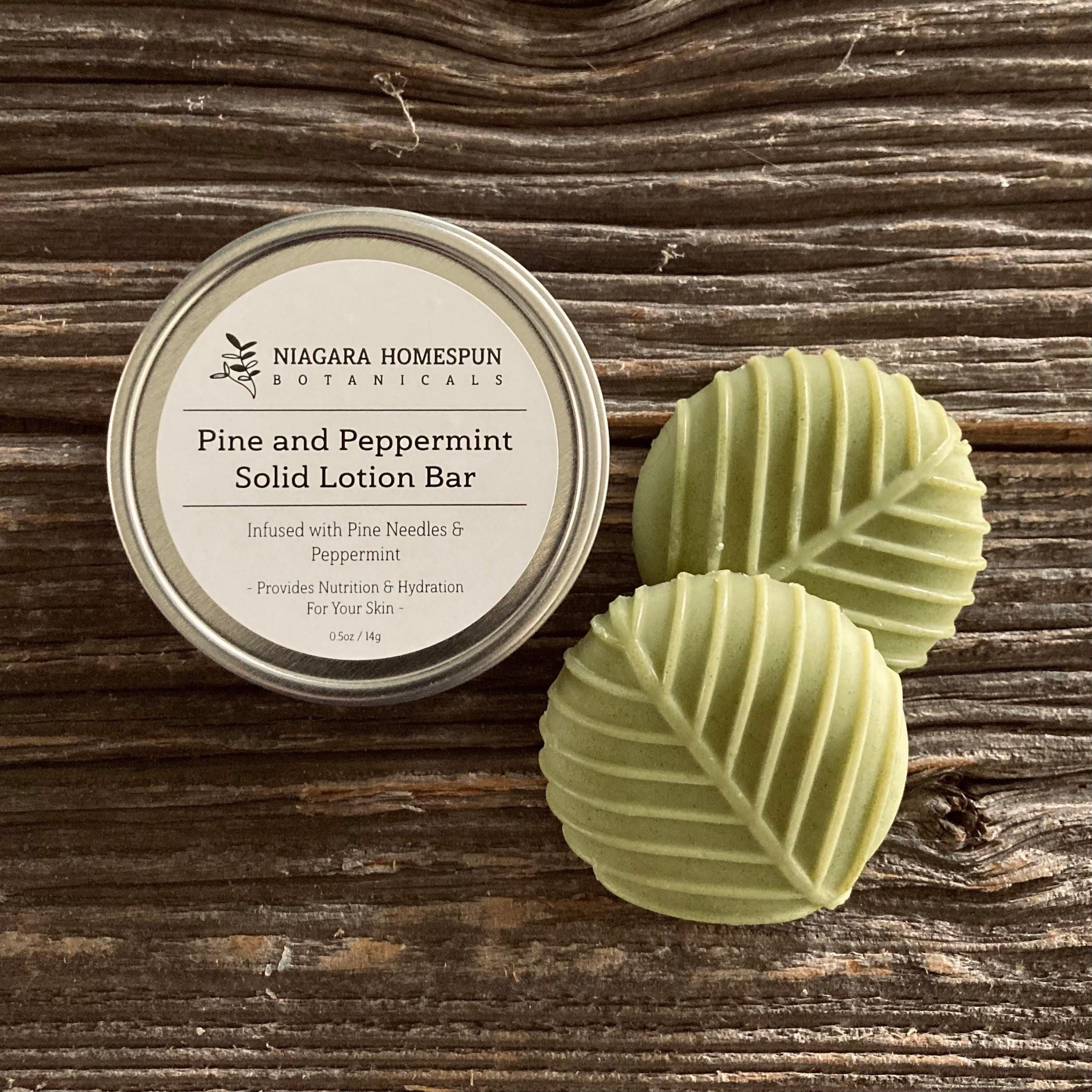 Pine and Peppermint Solid Lotion Bar – Niagara Homespun Botanicals