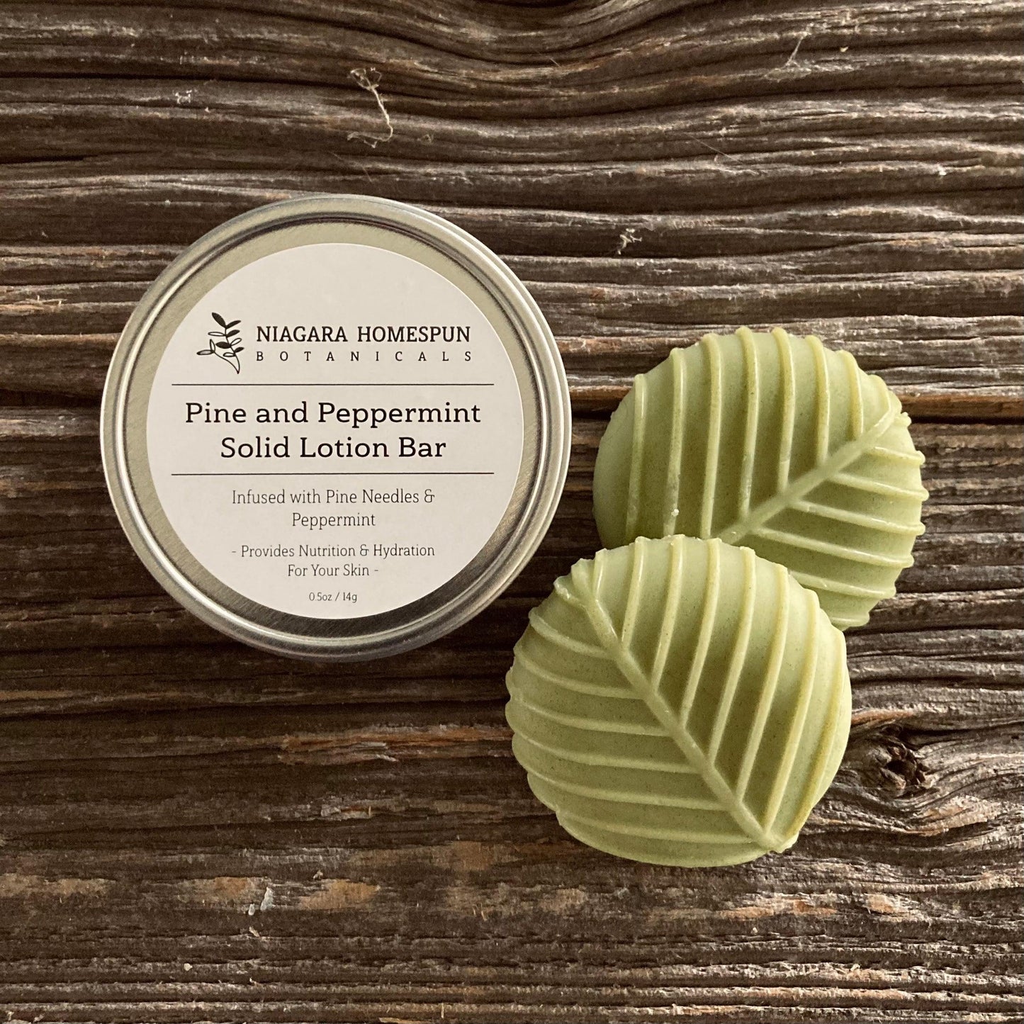 Pine and Peppermint Solid Lotion Bar - Niagara Homespun Botanicals